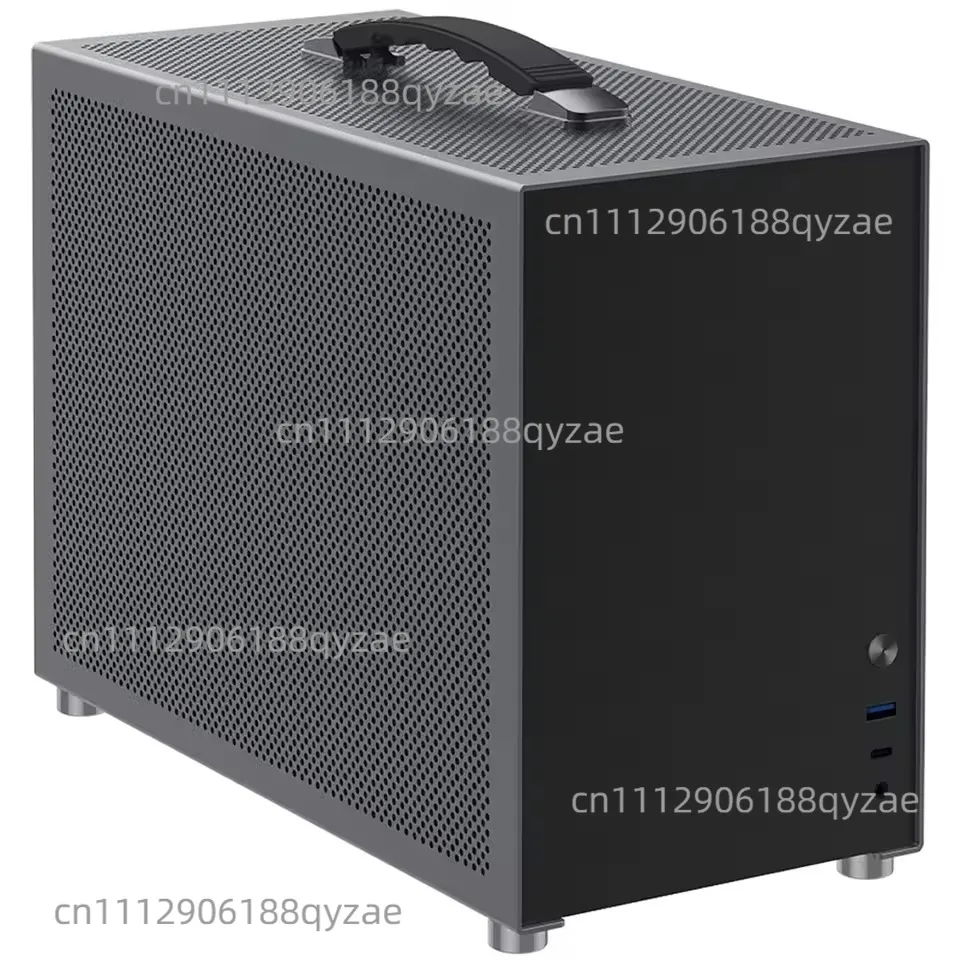 D3 Aluminum Mini ITX Computer Case, ATX Power Supply, 280mm Water Cooling Compatible, Compact Small Form Factor Desktop PC Case