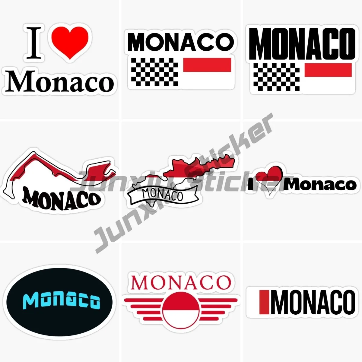 

Monaco Digital Flag Map Badge Vinyl Car Stickers for Accessories Motorcycle Pickup Car Body 4x4 Off Road Self Adhesive Decal