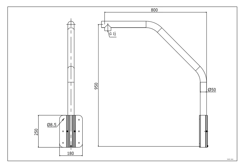 Parapet Mount Bracket Rotatable Aluminum & SUS 430 Easy To Install PTZ Camera Bracket Net Weight 6KG