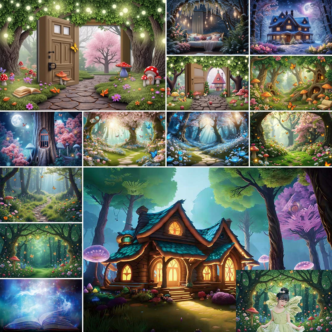 

MOON.QG Flower Princess Castle Backdrop Fantasy Baby Girl Floral Fairy Birthday Photography Background Fairytale Party Decor