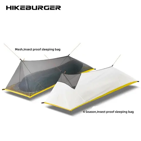 HIKEBURGER Jian 1P 내부 텐트 야외 캠핑 Bivy Sack 곤충 방지 침낭 세트 경량 등산 폴리스 텐트