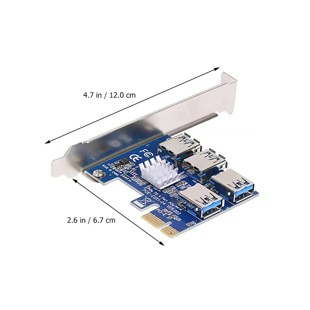 Pci-E Extender Pcie to 4 Ports USB 3.0 Riser Extension Computer Accessory Multiple Capacitors Stable Power Pci Express Adapter