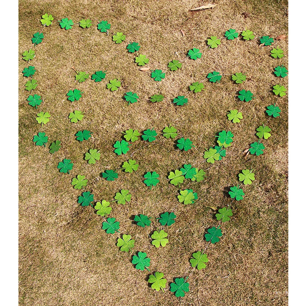 

Four Leaf Clover Garland Banner 4M Long 8X6.5Cm Shamrock Decor For St Patrick'S Day Party Wall Hanging Festive Decoration