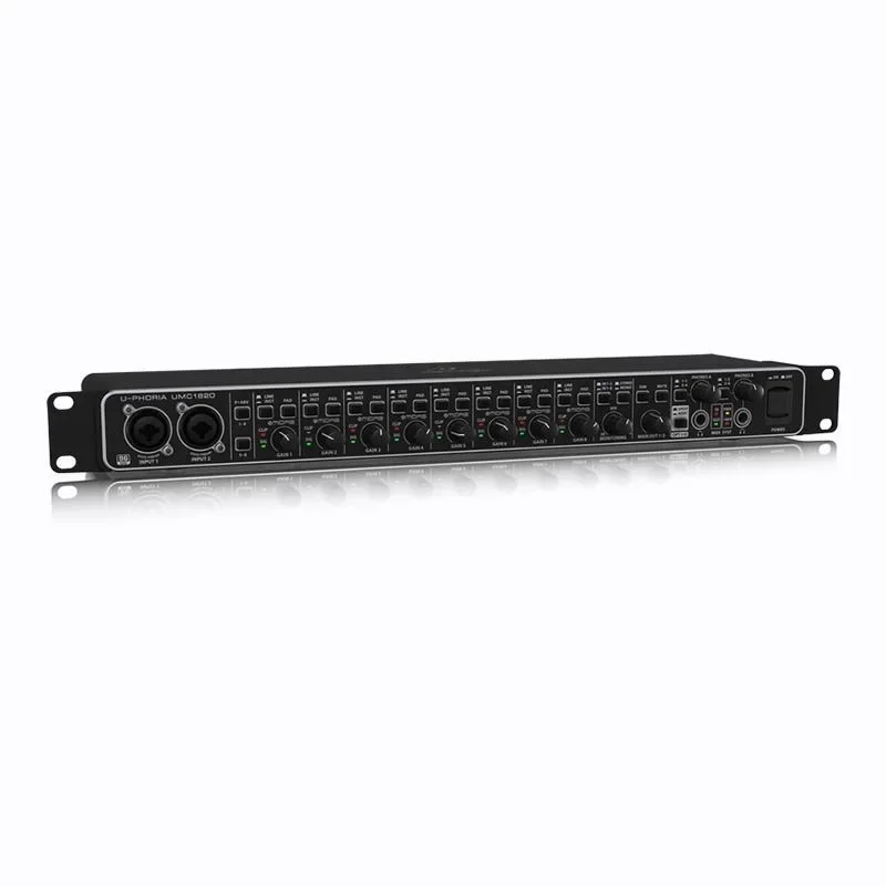 

Behringers UMC1820 USB-аудиоинтерфейс Аудиофильский 24-бит/96 кГц USB-аудио/MIDI-интерфейс с микрофоном Midas Предусилители Звуковая карта