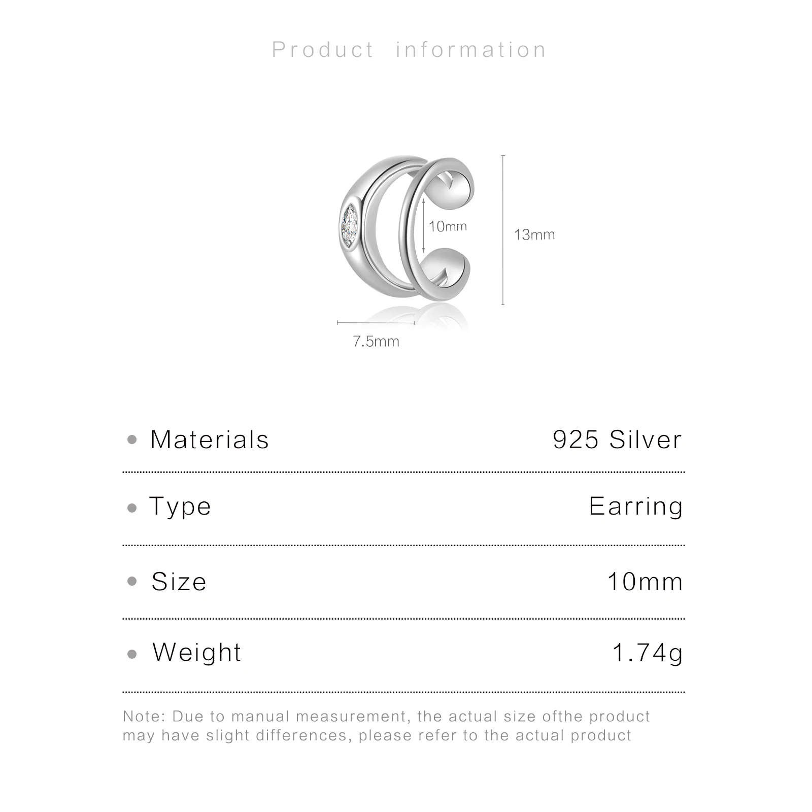 ANDYWEN 925 Sterling Silver 2023 Classic Marquls Earcuff Non Piercing Cuffs Earring Luxury Women 2023 Fine Jewelry Gift