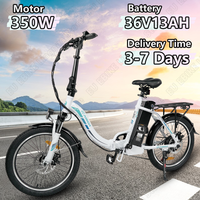KAISDA K7 Folding Electric Bike 350W Powerful Motor 36V13AH Lithium Battery Adult Electric Bike 20-inch Tire City Riding E-bike