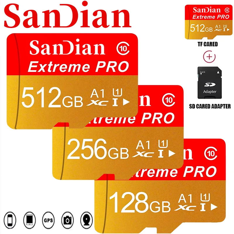 Memory Card 256GB Prime Micro TF SD Card 128GB SD Cards 64GB TF Cards High Performance for Action Camera/Tablet/GPS/Smart TV/Bod