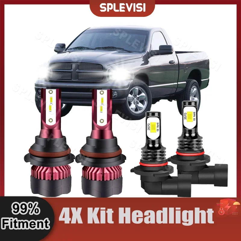 

SPLEVISI 9007 Headlight Bulbs High Low Beam 9145 Foglamp Combination Kit 270W For Dodge Ram 1500 2500 3500 2002 2003 2004