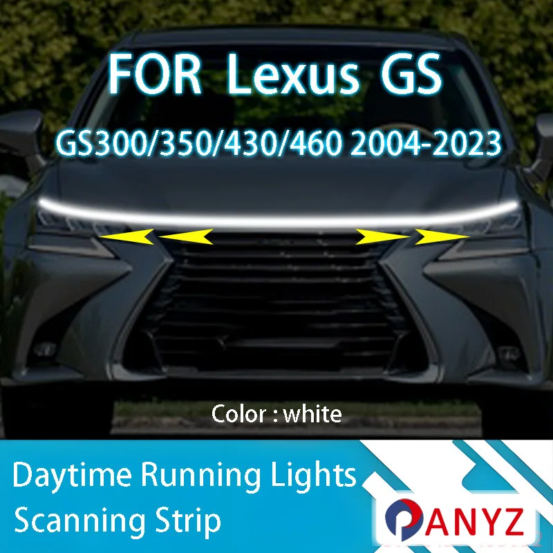 

ДЛЯ Lexus GS GS300/350/430/460 2004-2023 светодиодные дневные ходовые огни сканирования капота автомобиля DRL направляющая декоративная лампа окружающего света 12 В