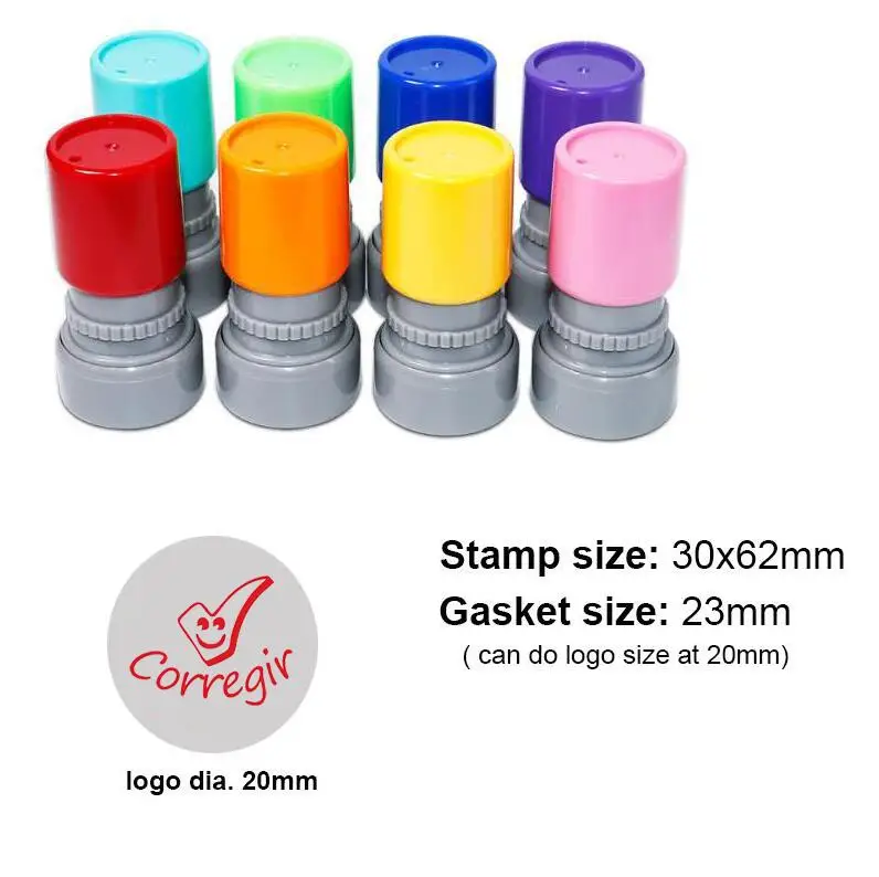 20mm new Spanish Teachers Stamp Self inking cute Seal for homework Kids buen trabajo Genial School Assessment round stamps