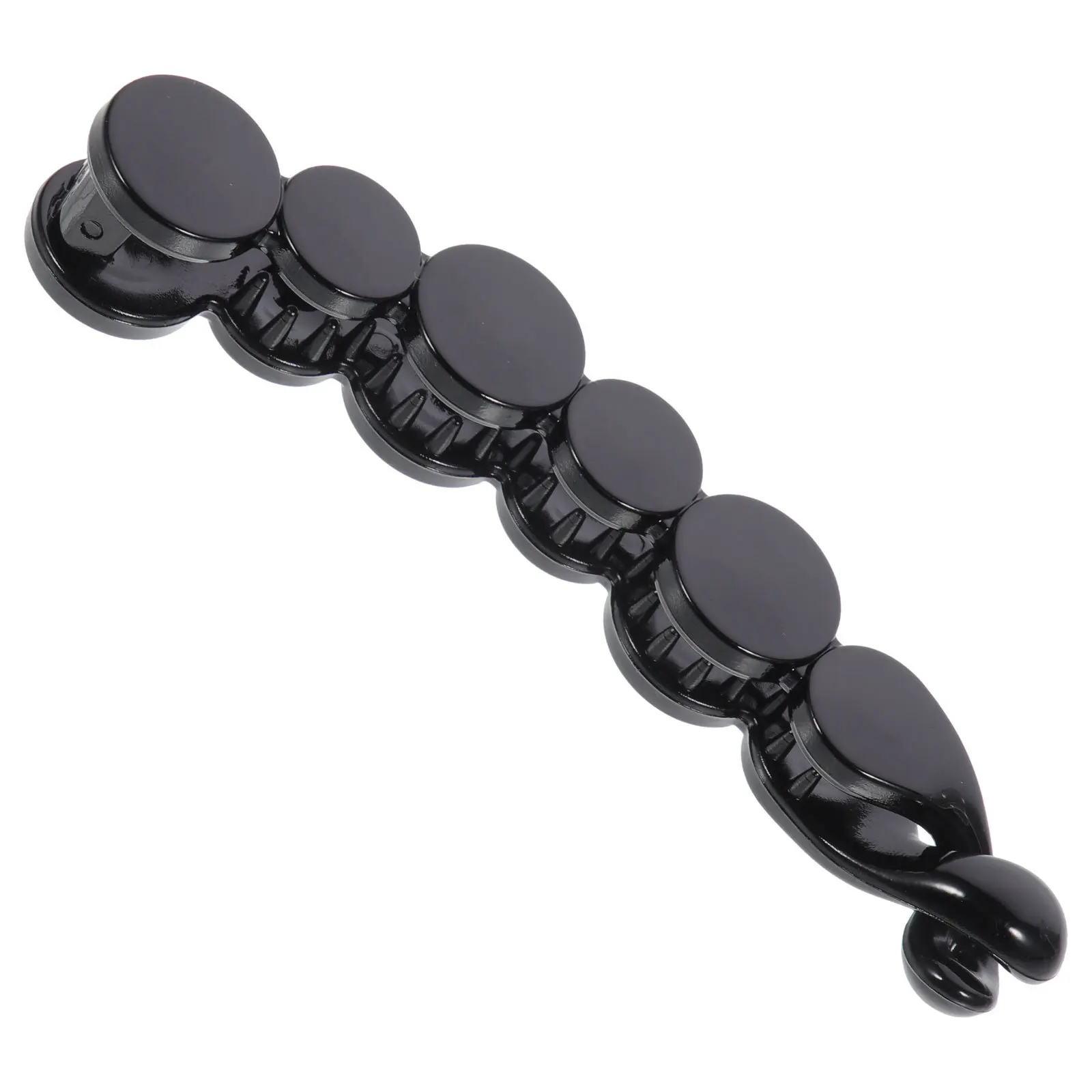 1pc Large Banana Claw Clip Black Toothed Clip For Thick Hold Ponytail Holder Stylish Acrylic Clamp Updo Hair Styling