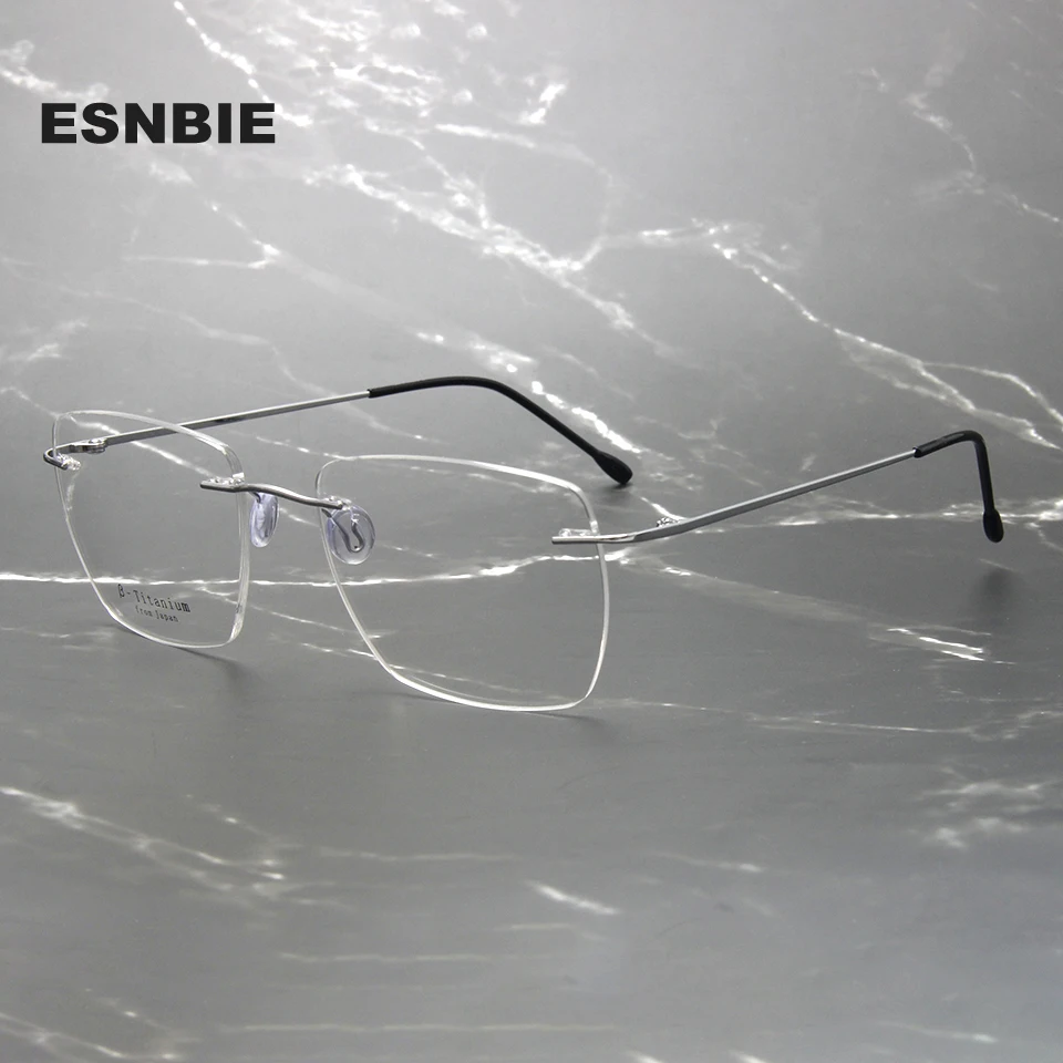 

Titanium Glasses Frame Men Brand Design Rimless Square Eyeglasses Women Frameless Ultralight Eyewear Monturas De Lentes Mujer
