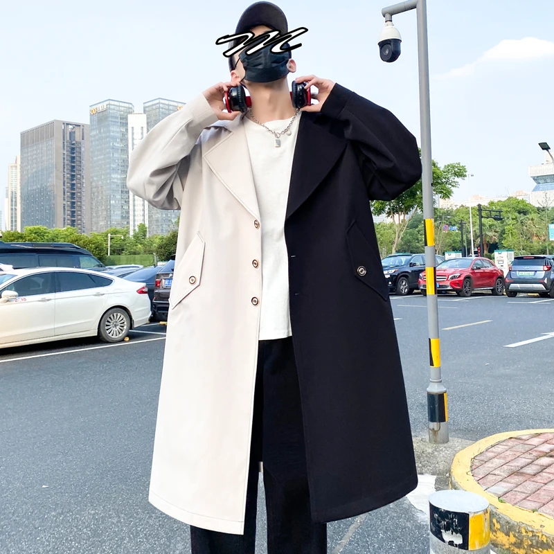 Autumn Men Jackets Trench Coat Mens New Fashion Overcoat Men Casual Windbreaker Long Coat Korean Hip Hop Streetwear