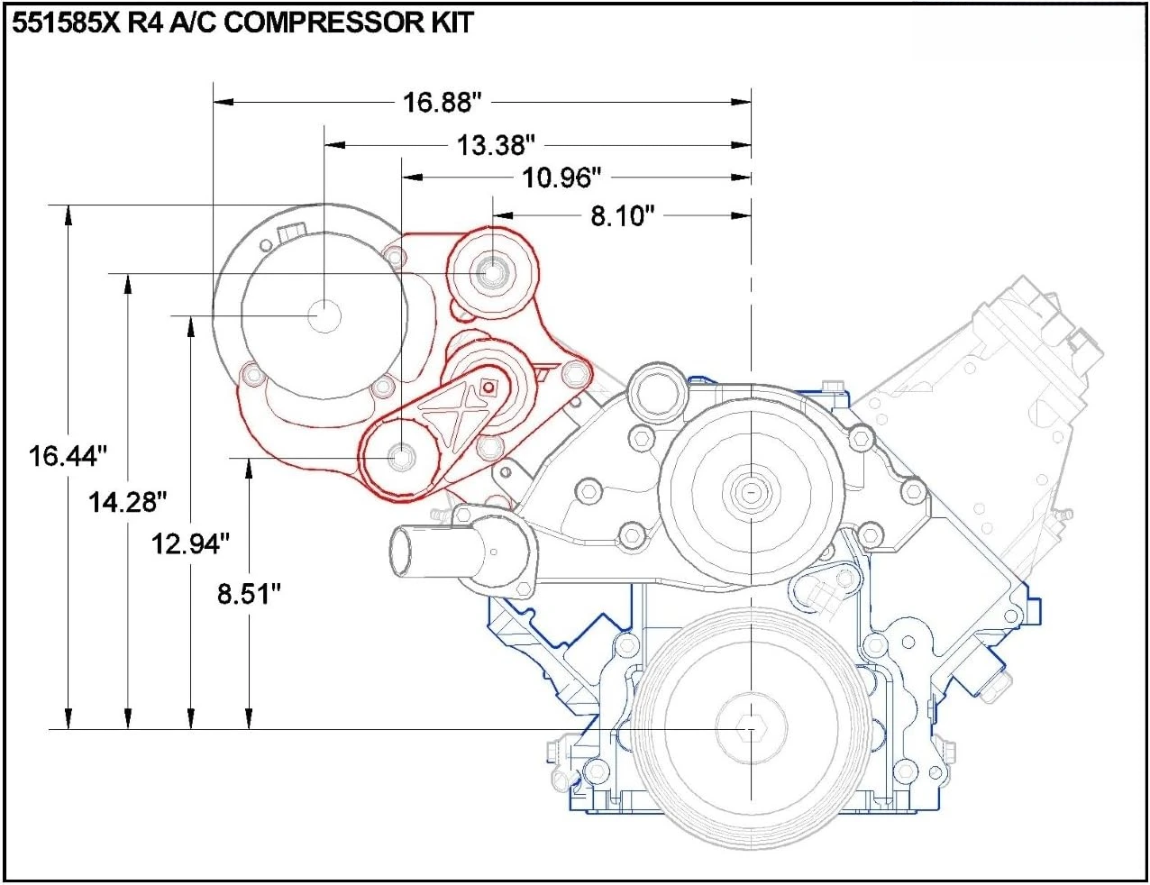 Truck R4 A/C Air Conditioner Compressor Bracket Kit SUV LSX AC (LS3 Camaro) LS1 LS3 LS2 LQ4 LQ9 LS6 L92 L99 L33 LR4 Designed