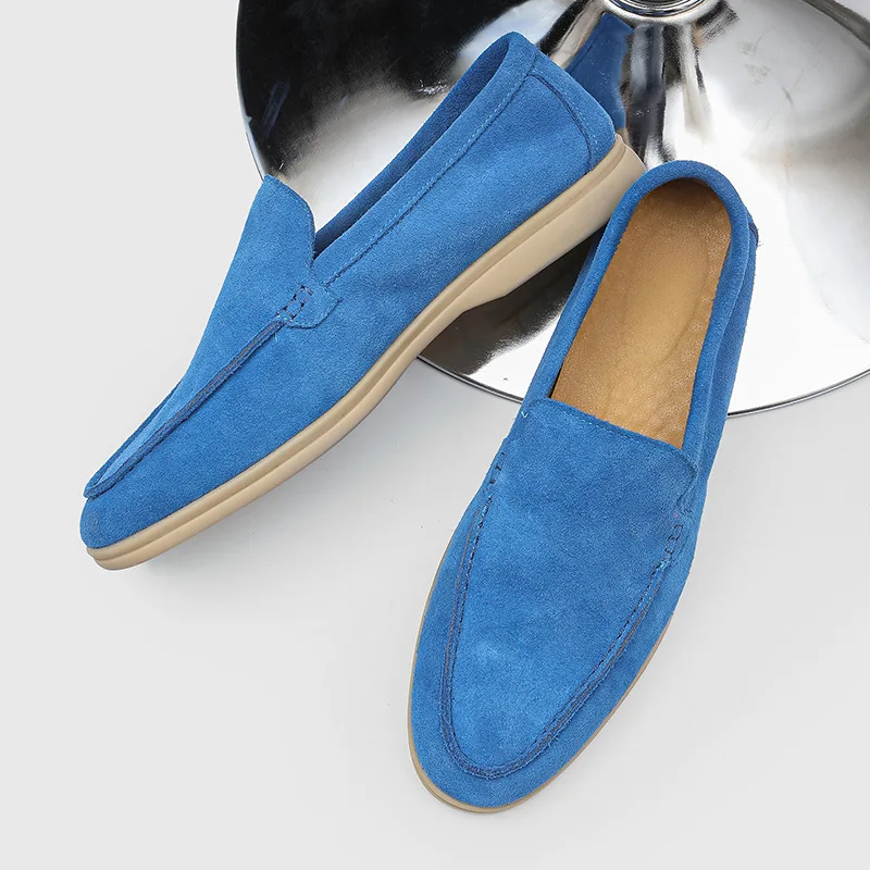 

Men's shoes lazy people step on bean shoes men's breathable loafers business casual style leather shoes plus size shoes