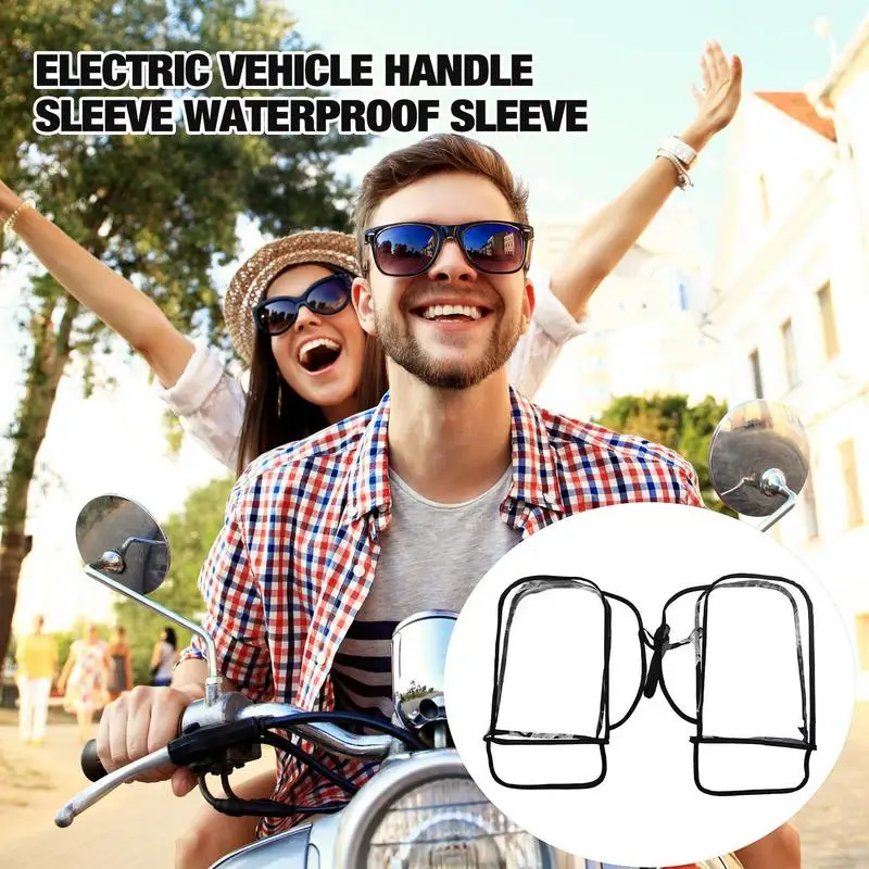 Handlebar Mittens Bicycle Gloves Water Resistant Tear Resistant Windproof Transparent Bicycle Handlebar Cover For Bikepacking