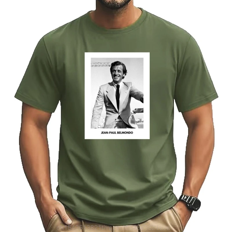 Portrait - Jean-Paul Belmondo T-Shirt Short sleeve tee summer tops t shirts for men