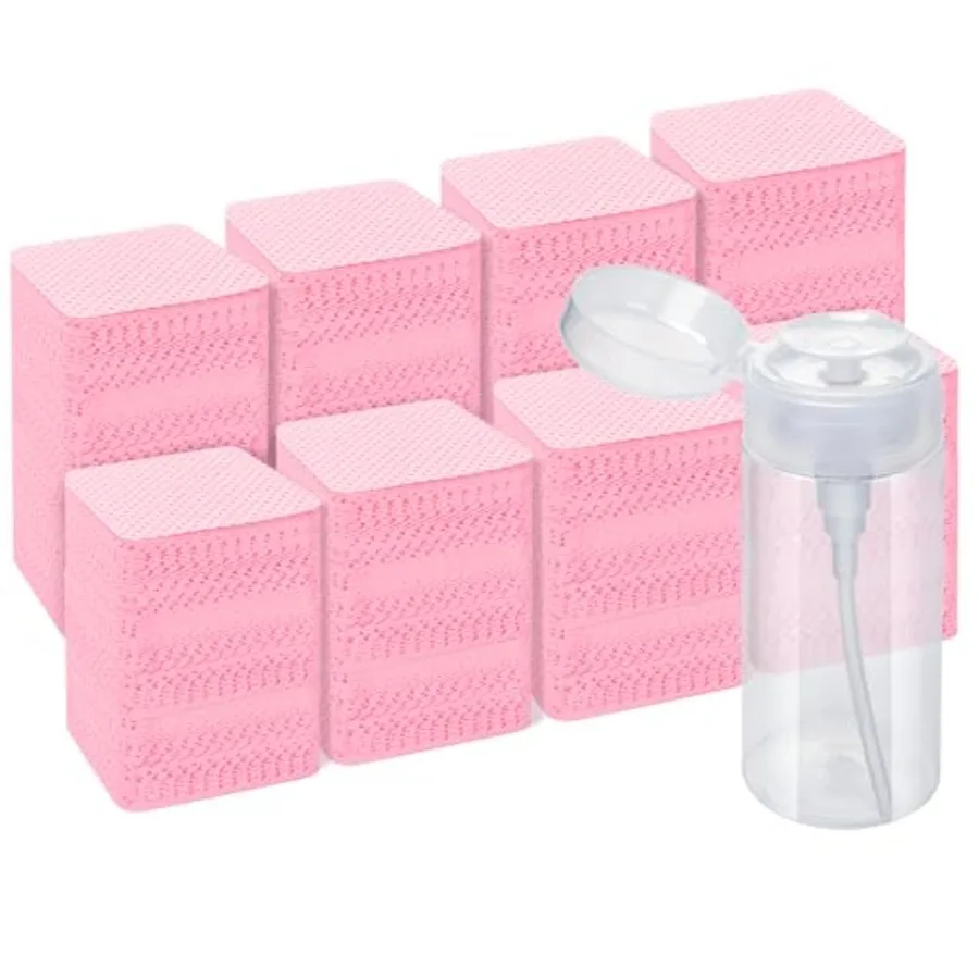 

Lint Free Nail Wipes, Acetone Nail Polish Remover 1080PCS with Pump Dispenser, Gel Nail Polish Remover Pads Soft Non-woven Nail