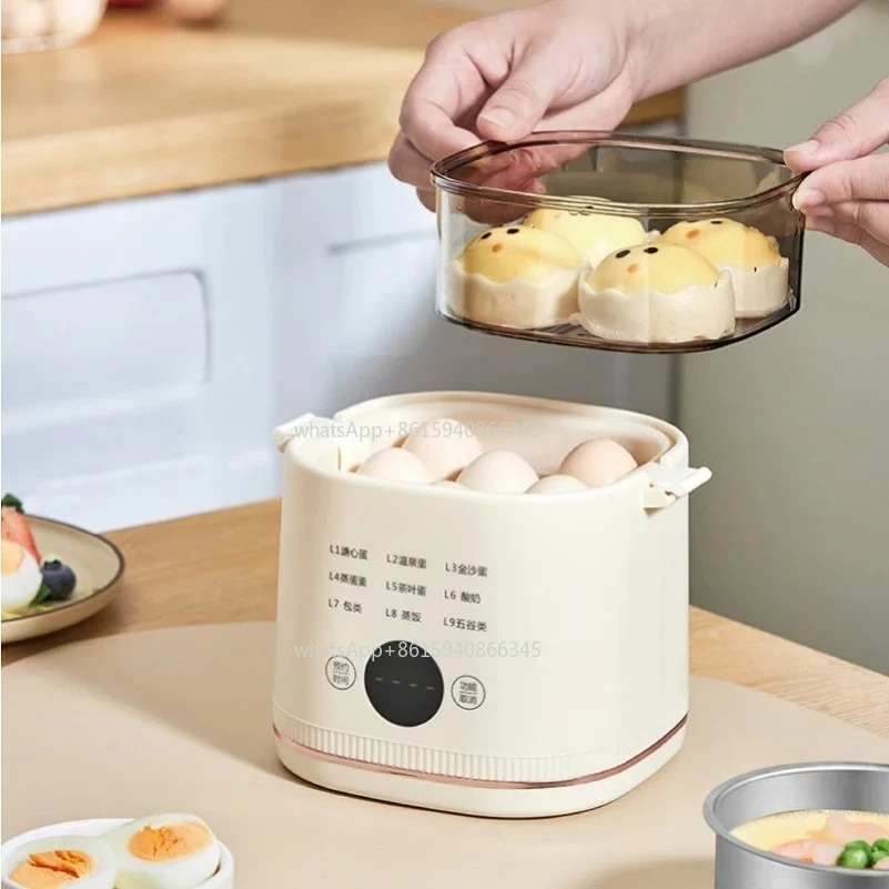 300W Egg Cooker Low Power Dormitory Multifunction Breakfast Machine Soft Egg Hot Spring Egg Appointment Steam Pot Auto Power Off