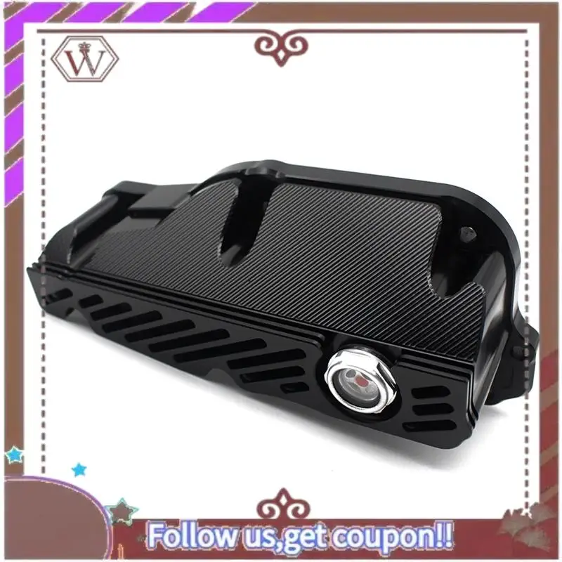 A57E-Aluminum Clear Visible Oils Bottom Potn Oils Bottom Potn For VESPA GTS250 300 GTV HPE 2019-2022 Black