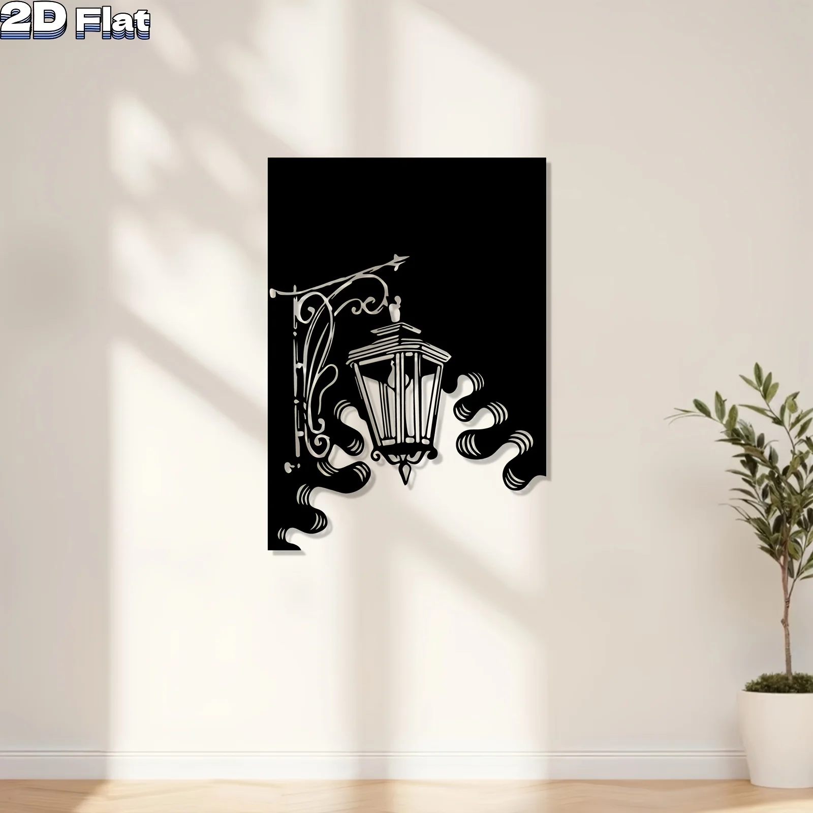 Lantern Iron Wall Art Statue Mural Metal Decor Indoor Outdoor Thanksgiving Christmas Winter Wedding Valentine Gift