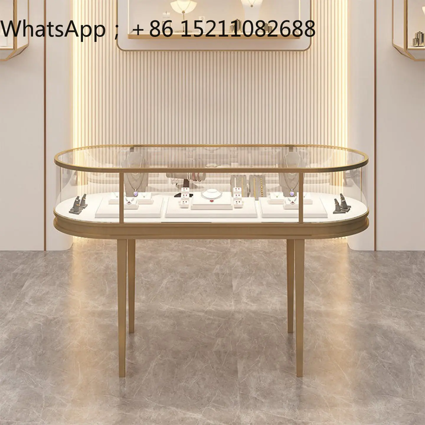 SCY stainless steel jewelry display cabinet transparent glass cabinet watch jade antique display counter