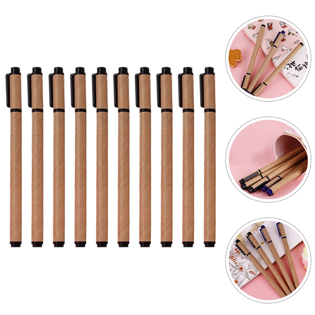 

10 Pcs Paper Rod Neutral Pen Office Gifts Signature Pens Fragrance Plastic Product Gel Stationery