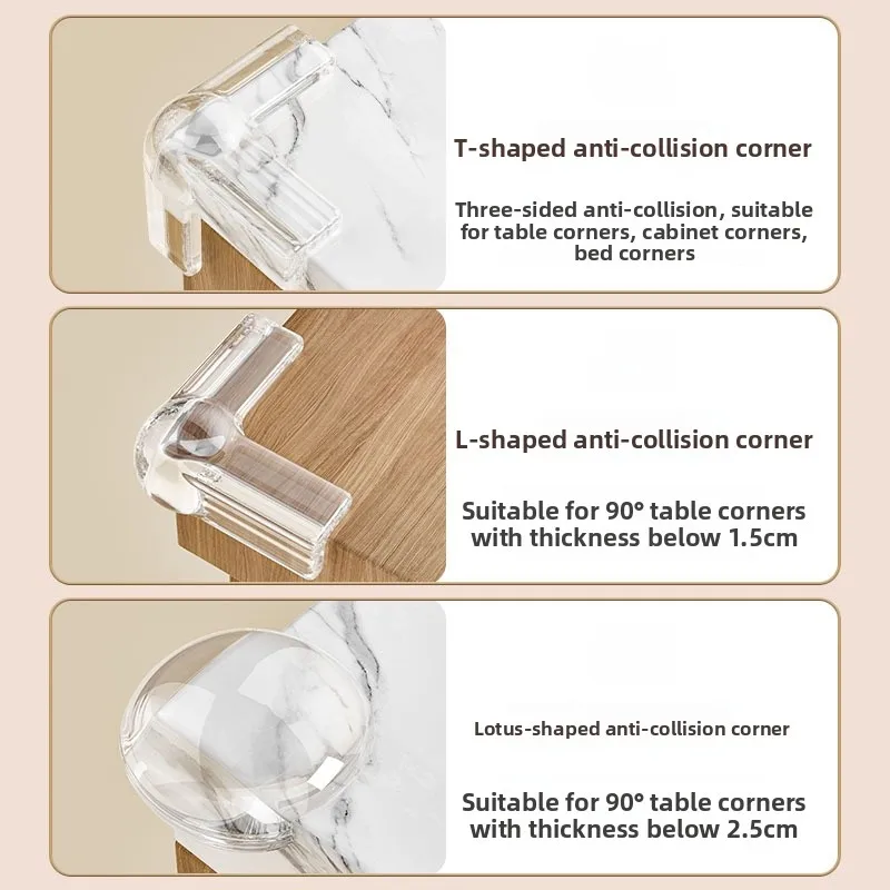 

Transparent Silicone Table Corner Protection Cover Anti-Colion Soft Protection for Tables Cabinets Glass Protection