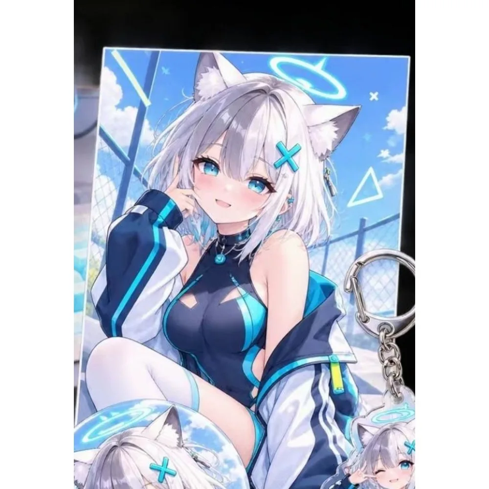 Game Archive Acrylic Stand Shiroko Peripheral Desktop Brooch Ornament Keychain Holder Display Badge Postcard Figurine Pin