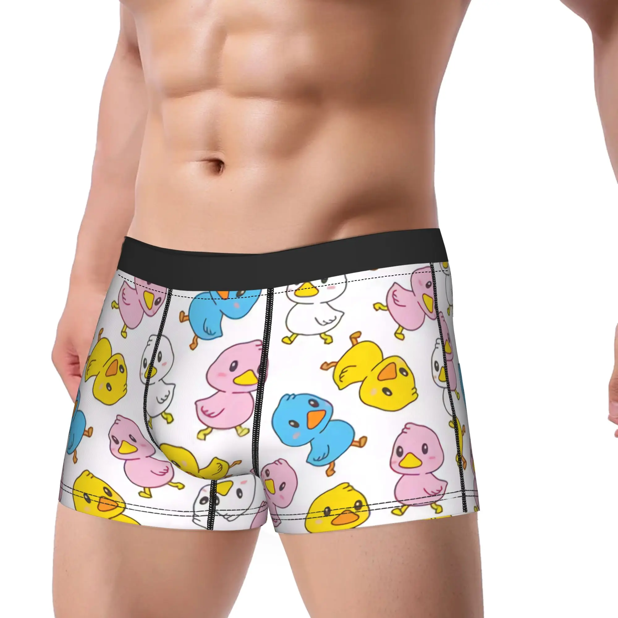 Duck Seamless Pattern Rubber Duck Walking Underwear  Breathable Panties Pattern Shorts Briefs For Men Pouch Plus Size Trunk
