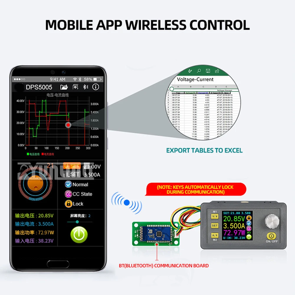 DPS5005 CNC DC adjustable regulated power supply protocol communication Bluetooth communication