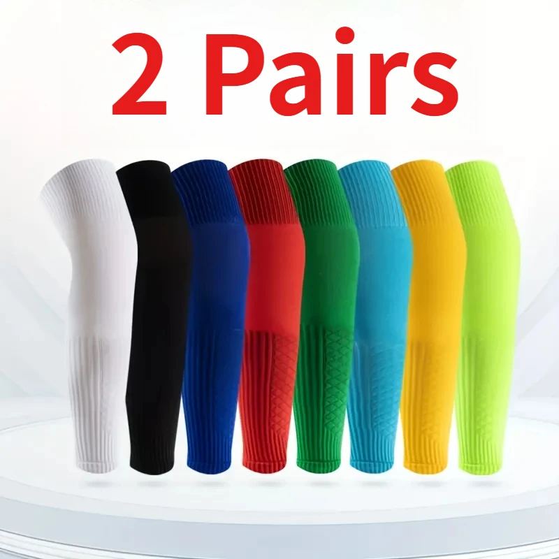 

1/2 Pairs Over Knee Football Protective Socks Men Basketball Pressure Leg Covers Knitted Breathable Non-slip Foot Compression