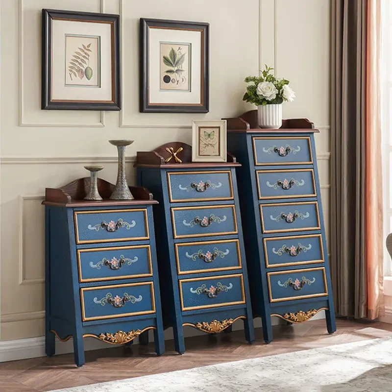 

Five Chests of Drawers European Style Painted Living Room Retro Simple Storage Side Cabinet Bedroom Locker Children1