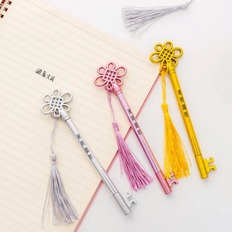

20PCS Creative Cool The Key Pen-Style Palace Style Tassels Pendant Gel Pen Students Office Kawaii School Supplies Stationery