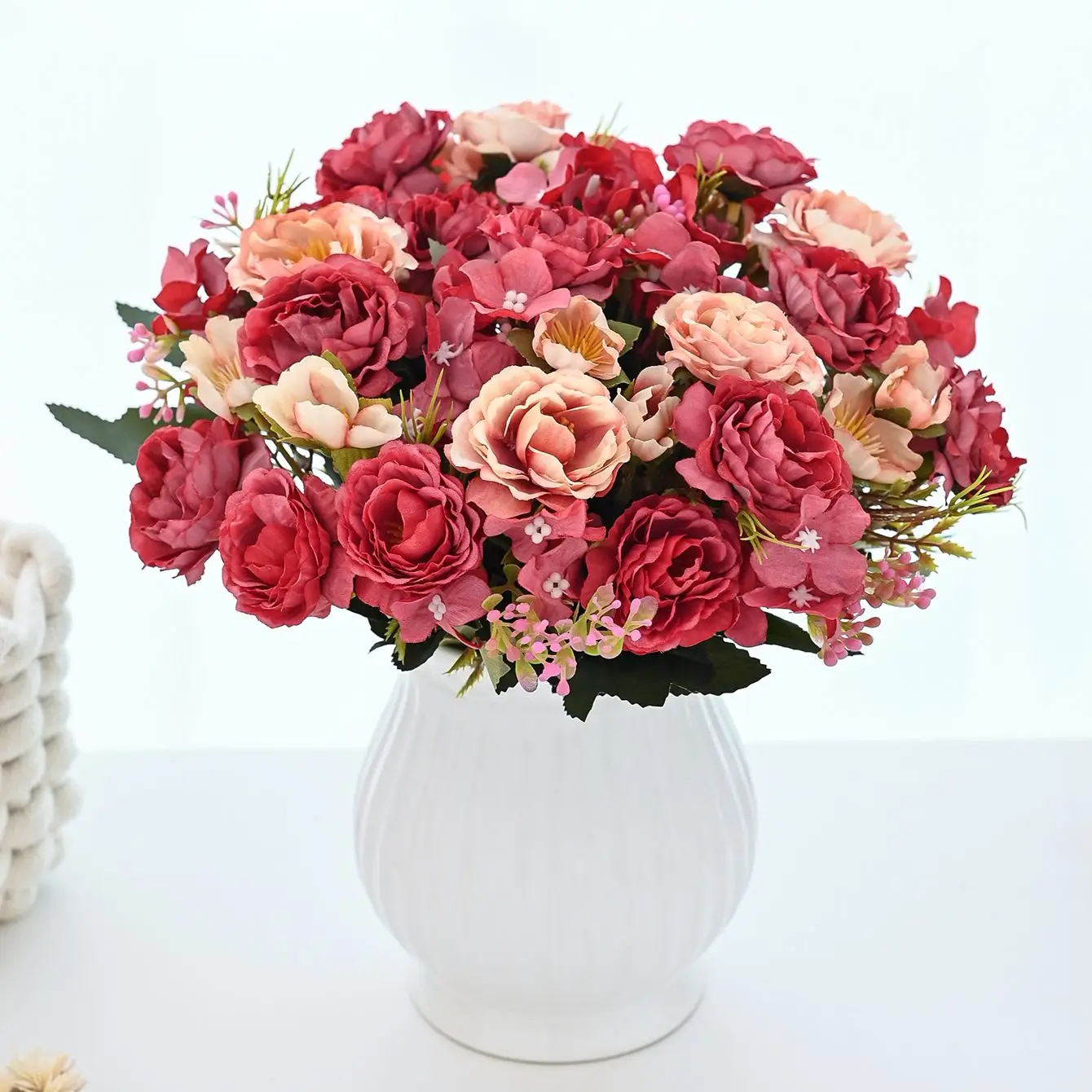 Flor Artificial de Seda, Peonía, Rosa, para Festival, Hogar, Mesa, Jardín, Patio, Corona, Ramo de Novia, Regalo DIY, Decoración