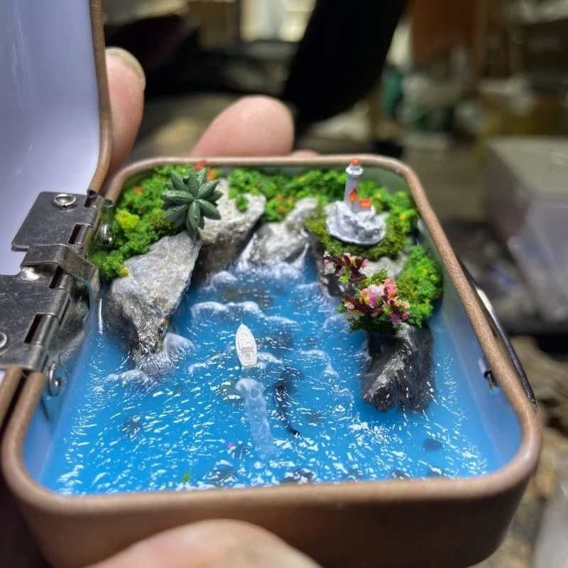 Hot Sale Handmade Resin Miniature Diorama Landscape Finished Product Creative Desk Ornament Home Decor Craft Gift for Hobbyists
