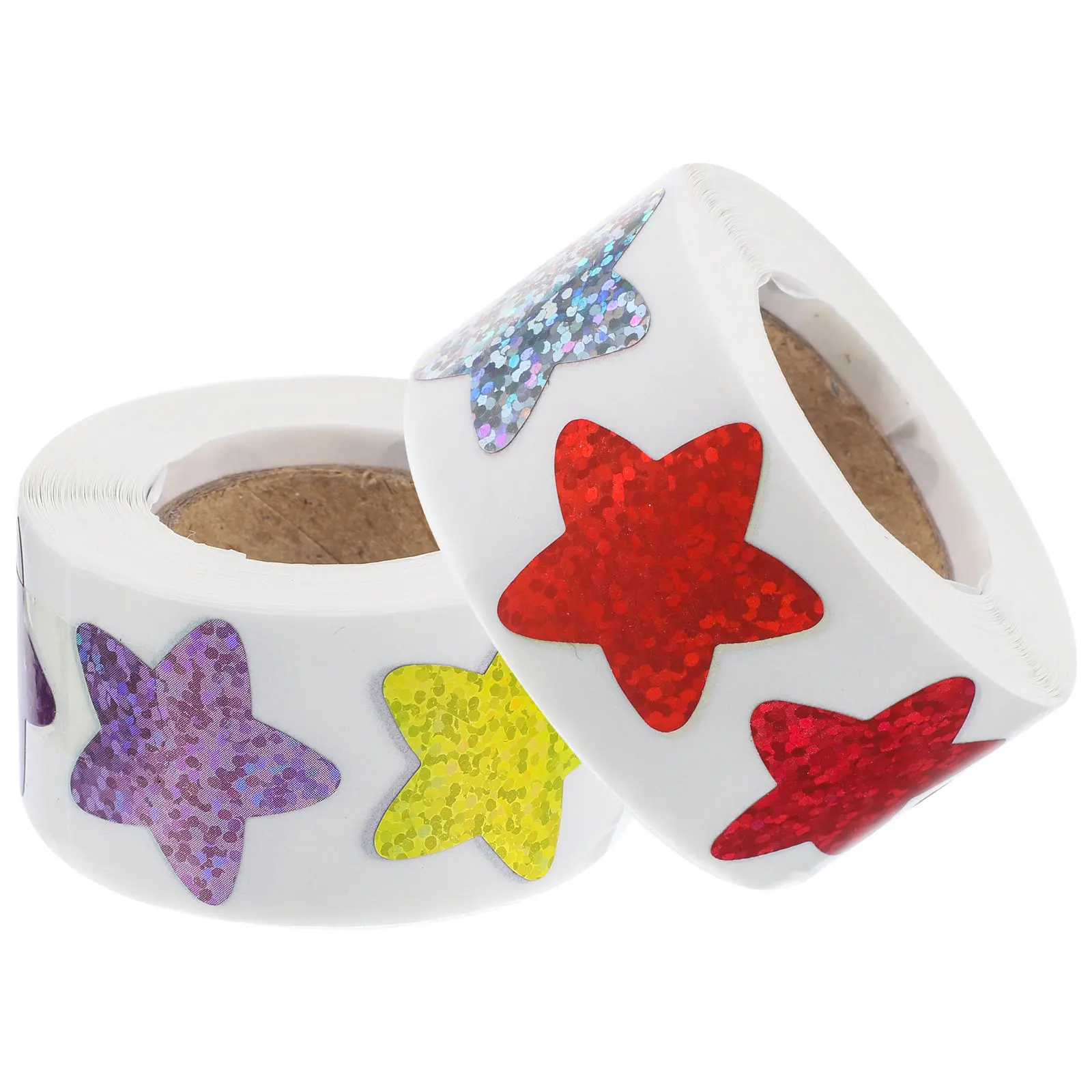 

2 рулона креативных наклеек с пентаграммами: легкие, удобные для переноски, с принтами для поощрения, для дома, офиса, школы, а также для детского сада