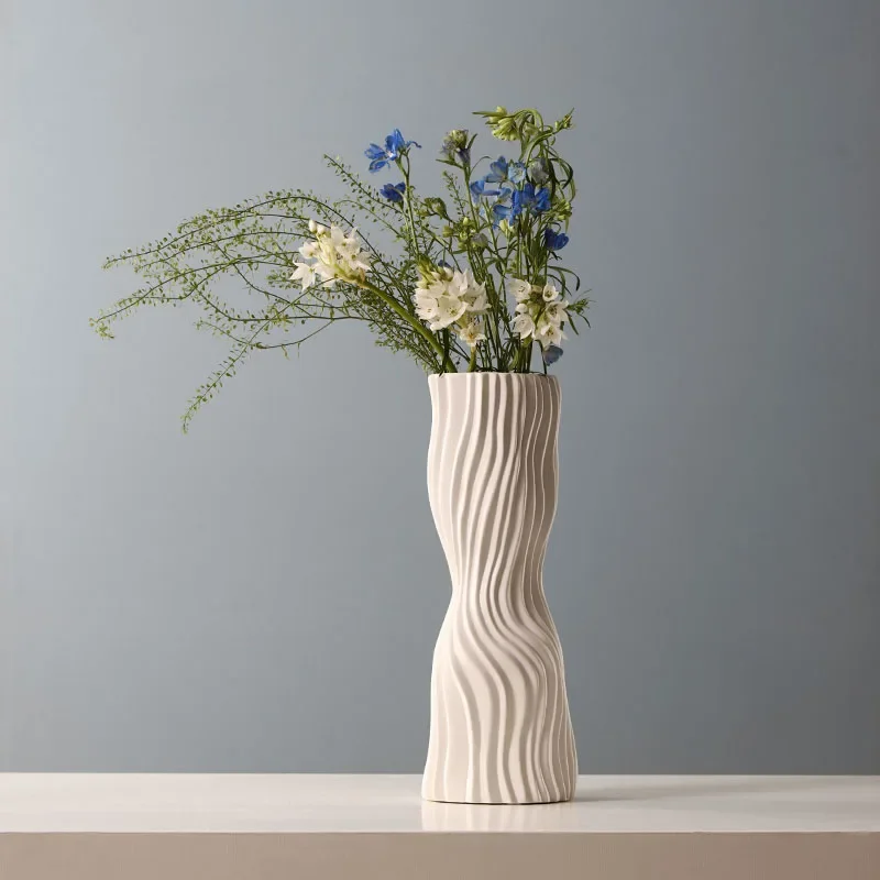 

Ceramic Art Tall Vase White Nordic Flower Novelty Decorative Vases Nordic Modern Flower Artificialtable Wazony Home Decor Item