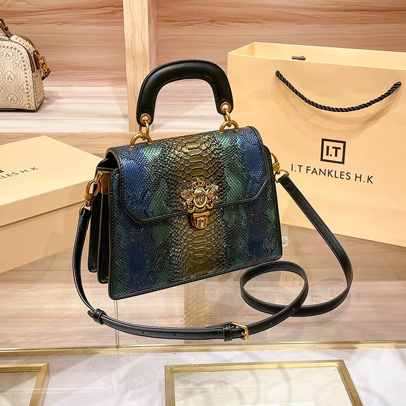 Light Luxury Brand Women\'s Handbag 2024 Spring/Summer New Designer High Quality Shoulder Bag Contrast Color Crossbody Bag Square