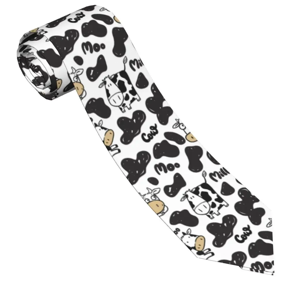 

Cute Moo Neckties Men Women Casual Polyester 8 cm Classic Cow Print For Kids Neck Ties for Mens Accessories Cravat Party