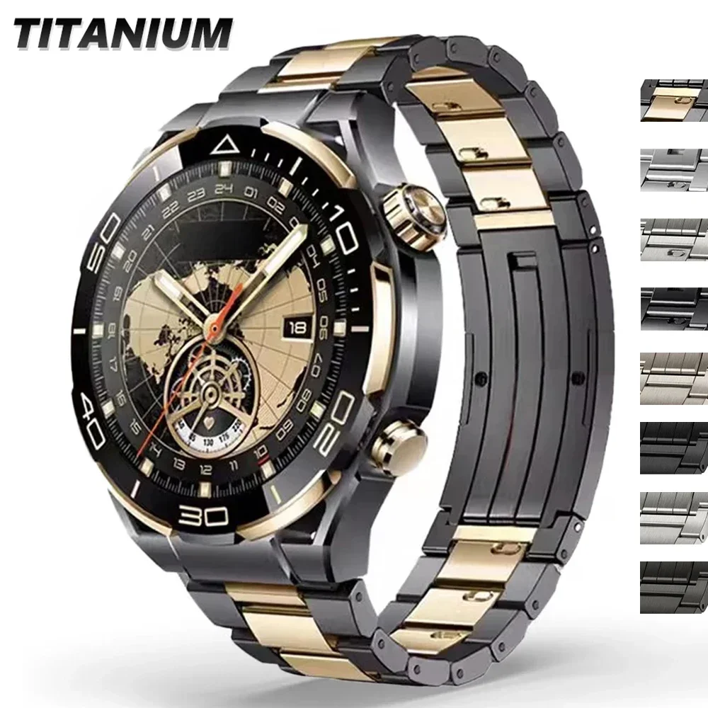 Luxury Titanium Strap Band for Huawei Ultimate GT2/3 Pro 22mm Universal Metal Strap for Samsung Galaxy Watch 46mm 3 45mm Gear S3