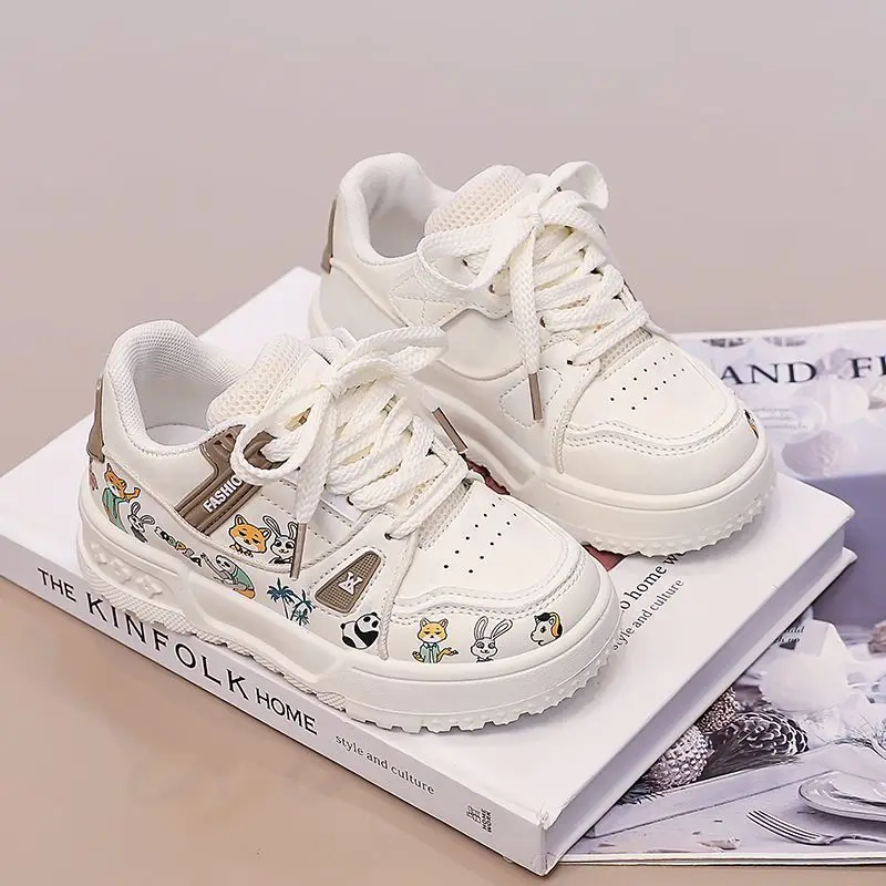 

Spring and Autumn New Casual Cartoon Children's Board Shoes Boys' Little White Shoes Crazy Animal City Girls' Sports Shoes