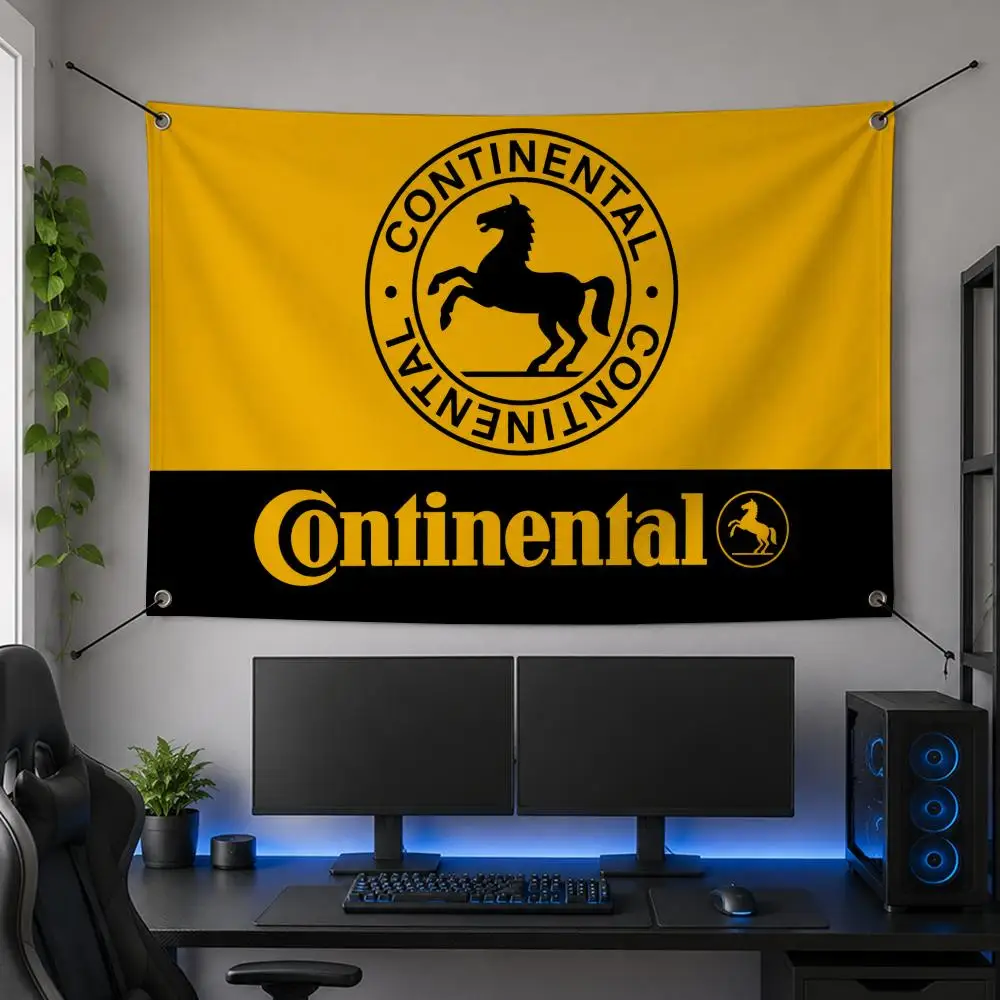 Racing C-Continental Tyres Racing Flags Flag Banner for Bedroom Dorm Party Home Living Room Game Room Gift