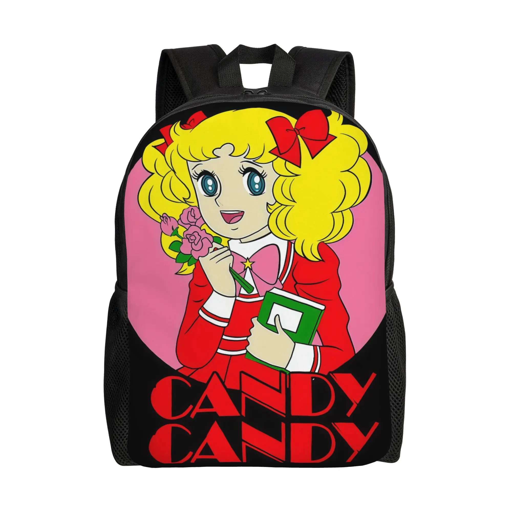Fujiyaa Candy Anime Retro Red Backpack Men Sporty Fashionable mochila Large Capacity Laptop Bag Back To School Season
