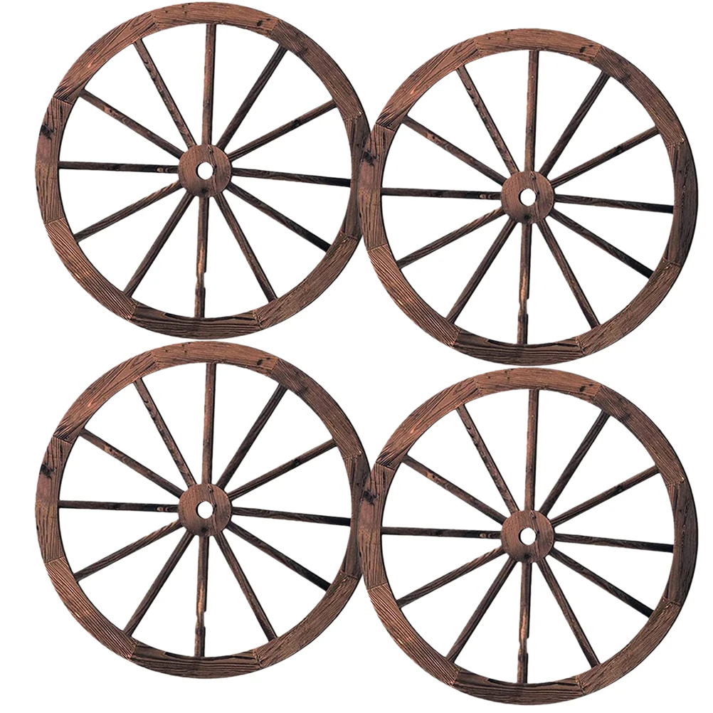 

4pcs Wooden Wheel Decor Vintage for Home Wall Art Party DIY Decoration Festive Crafts Retro Style
