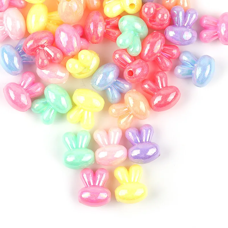 50pcs/lot Acrylic Hole Pastel Color Rabbit Shape Dreadlocks Beads Hair Braid Beads for Kidsy Jewelry Hair Extension