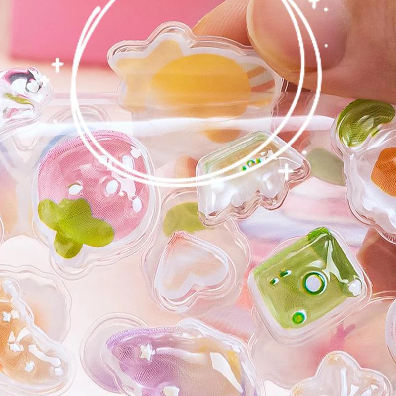 Ästhetische Cartoon-3D-Relief-Aufkleber, 50 Stück, wasserfest – ideal für DIY-Tagebuch und Schreibwaren