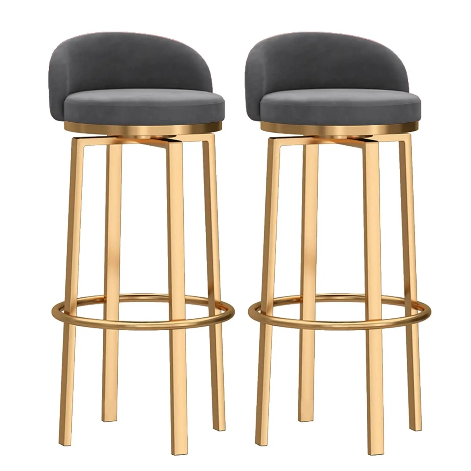 

Барные стулья на поворотной основе с золотыми металлическими ножками, современные высокие стулья для барной стойки с спинкой, для дома и кухни, на заказ