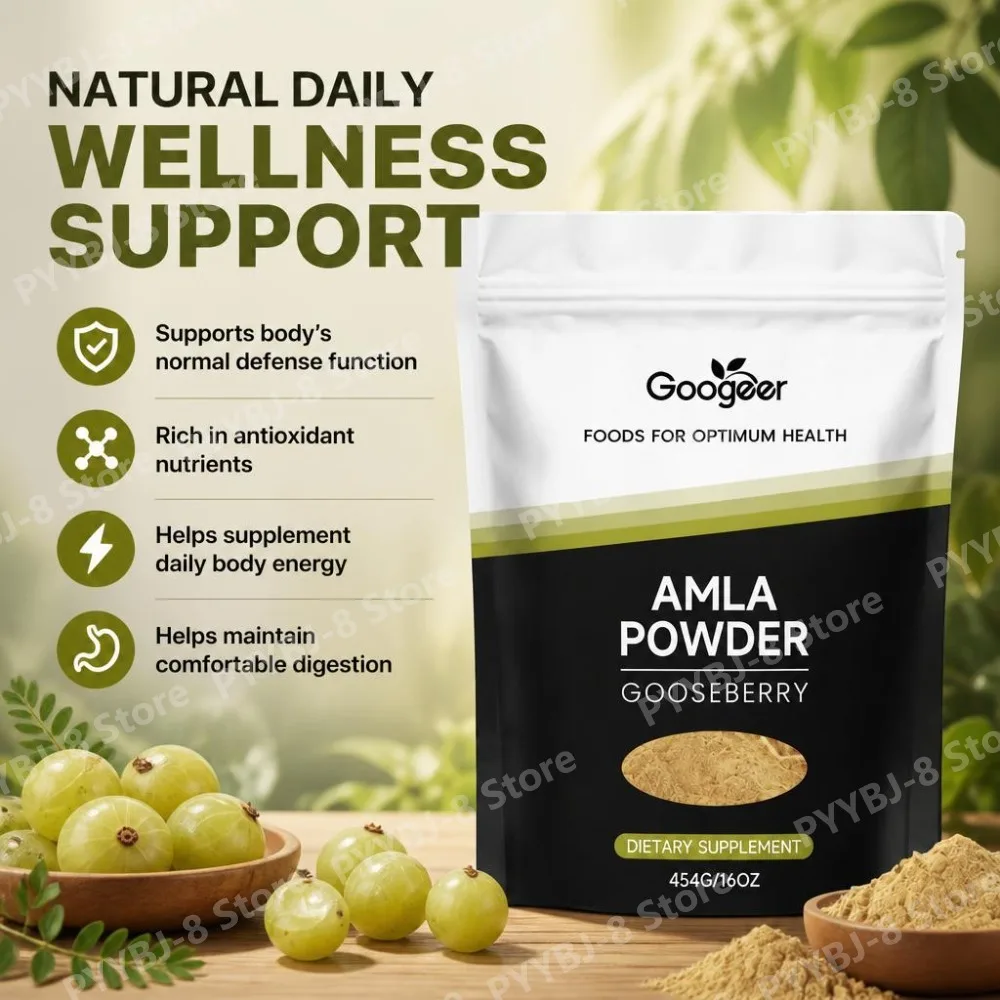Googeer Amla Powder with Vitamin C Supports Body Normal Defense Function Rich in Antioxidant Nutrients Helps Daily Energy 454 G