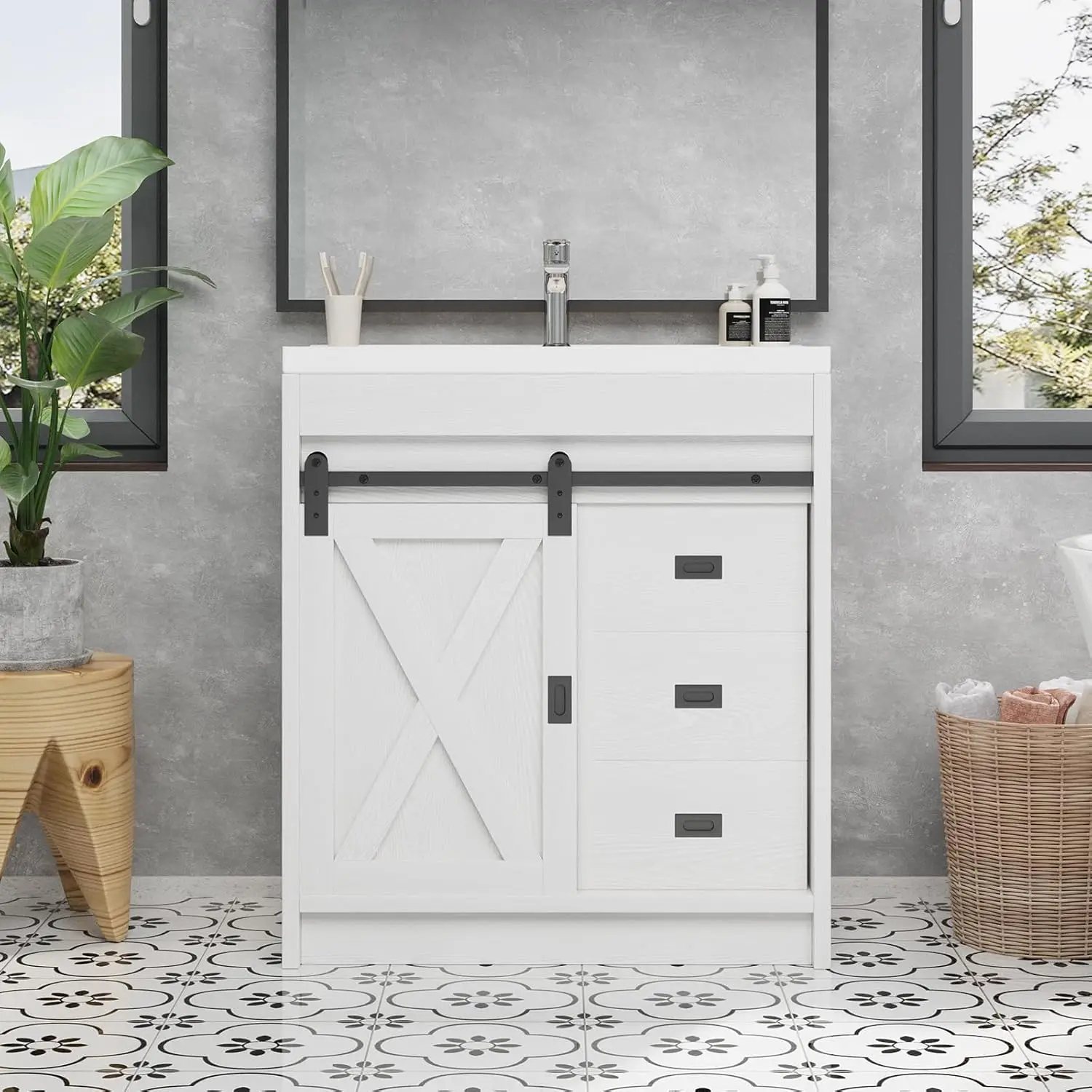 Farmhouse Vanity with Sink 2